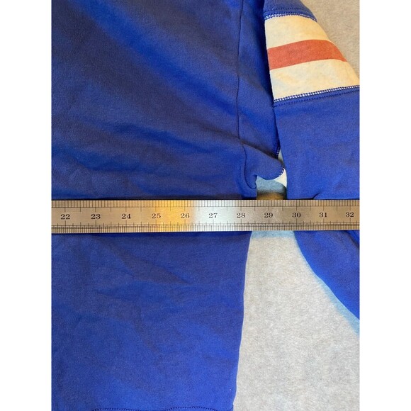 American Eagle Outfitters Cropped Boxy Hoodie Women Large Blue Fleece Drawstring - Picture 13 of 16